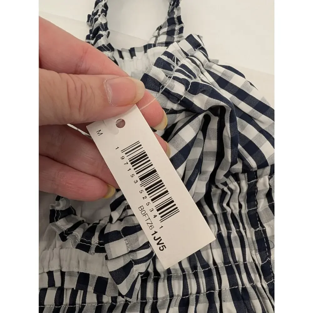 Sofia Grainge X Amazon Cotton Navy Gingham Plaid Medium Cottagecore Feminine - Picture 7 of 9